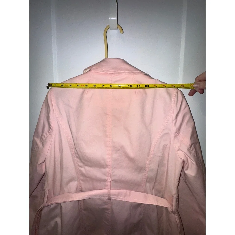 Talbots Petite light Pink Cotton Blend Belted Trench Coat Jacket SP PH5289 - Picture 10 of 14